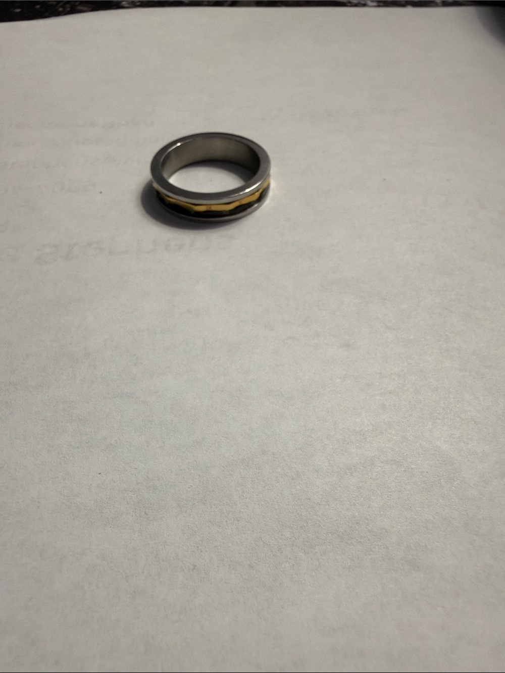 Two-Tone Men's Band Ring — Silver and Gold